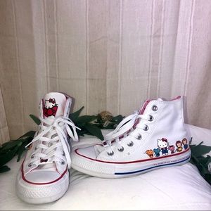Rare Hello Kitty White High Top Converse Shoes